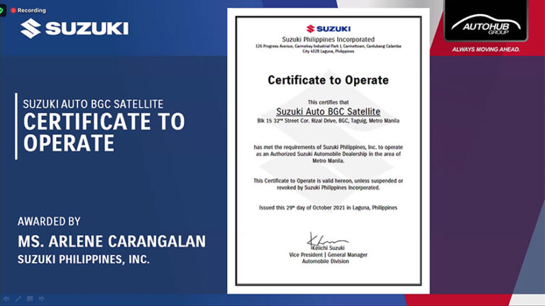 Suzuki Auto BGC Satellite: Now Open suzuki auto bgc cto ignition ph