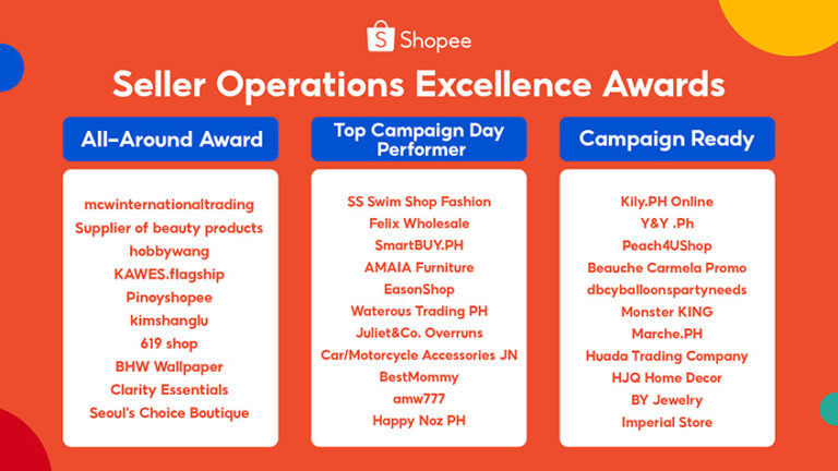 Shopee Names Seller Operations Excellence Awardees Shopee Sellers Awards