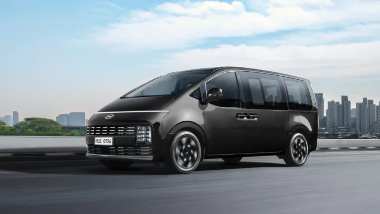 Abyss Black Hyundai Staria Hybrid van